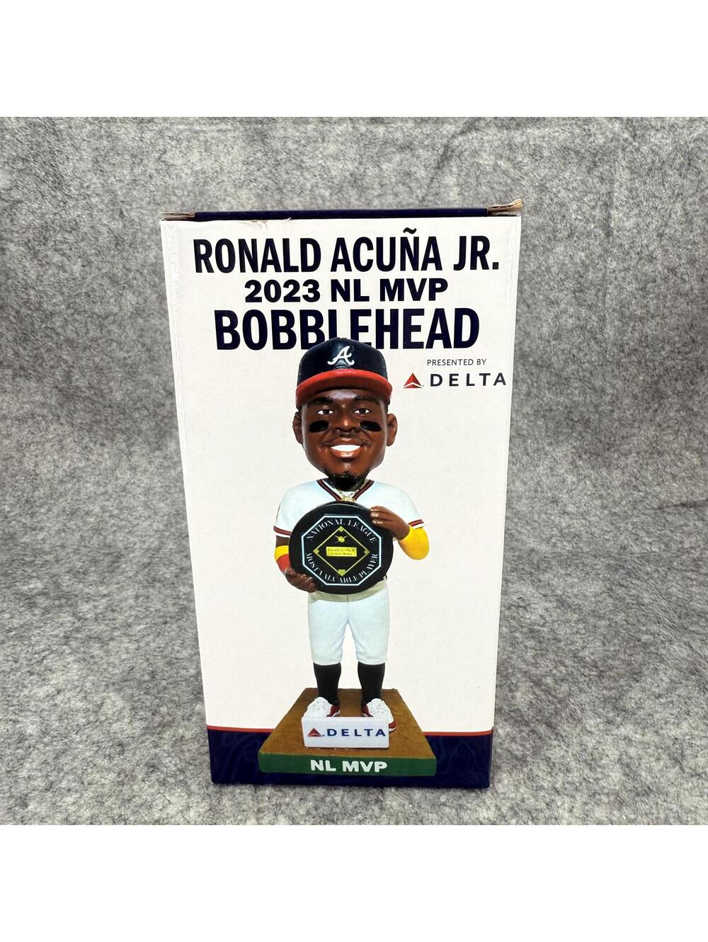 Delta 2023 NL MVP Atlanta Braves Ronald Acuna Jr. Bobblehead Doll NIB 811